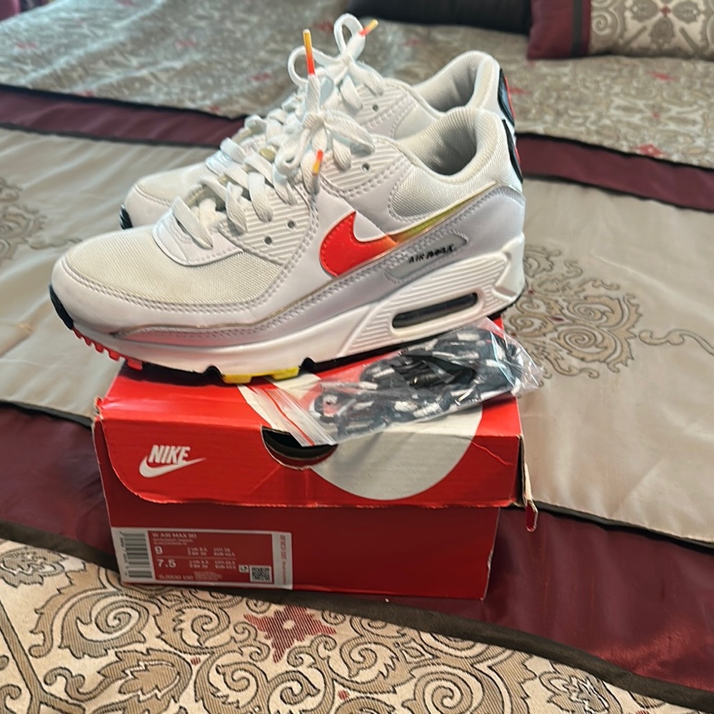 Nike Air Max Sneakers in White and Orange